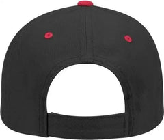 OTTO 19-251 Brushed Bull Denim Seamed Front Panel Low Profile Pro Style Cap - Red Black - Red Black / One Size Fits Most