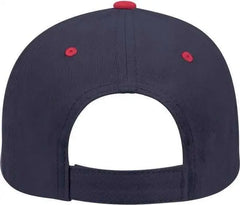 OTTO 19-251 Brushed Bull Denim Seamed Front Panel Low Profile Pro Style Cap - Red Navy - Red Navy / One Size Fits Most