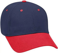 OTTO 19-251 Brushed Bull Denim Seamed Front Panel Low Profile Pro Style Cap - Red Navy - Red Navy / One Size Fits Most