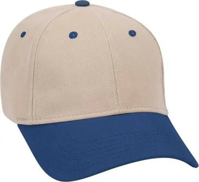 OTTO 19-251 Brushed Bull Denim Seamed Front Panel Low Profile Pro Style Cap - Royal Khaki - Royal Khaki / One Size Fits