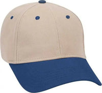 OTTO 19-251 Brushed Bull Denim Seamed Front Panel Low Profile Pro Style Cap - Royal Khaki - Royal Khaki / One Size Fits