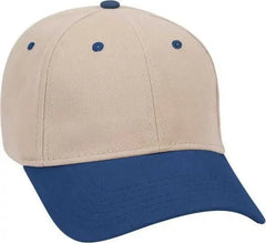 OTTO 19-251 Brushed Bull Denim Seamed Front Panel Low Profile Pro Style Cap - Royal Khaki - Royal Khaki / One Size Fits