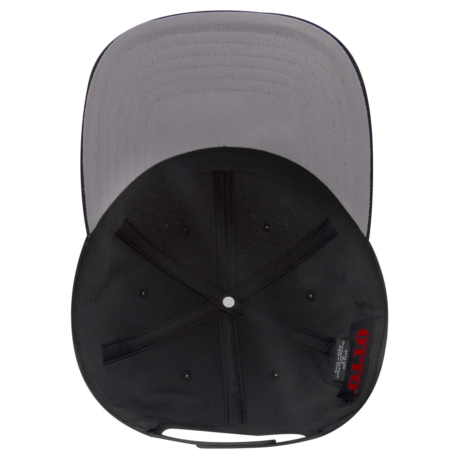 OTTO 19-3 6 Panel Low Profile Baseball Cap - Black - Black / 7 3/8’’ - 7 5/8’’