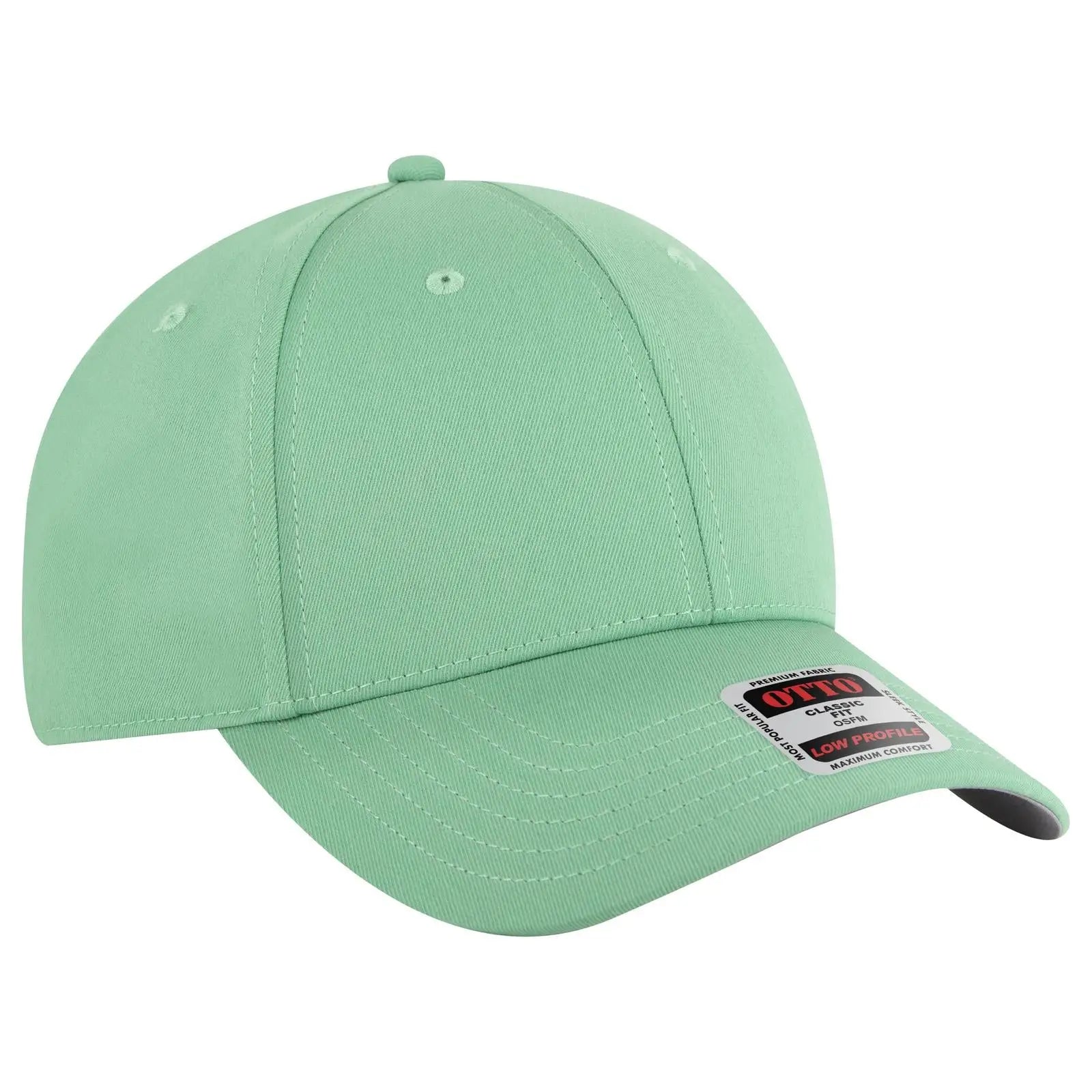 OTTO 19-3 6 Panel Low Profile Baseball Cap - Cactus Green - Cactus Green / 7 3/8’’ - 7 5/8’’