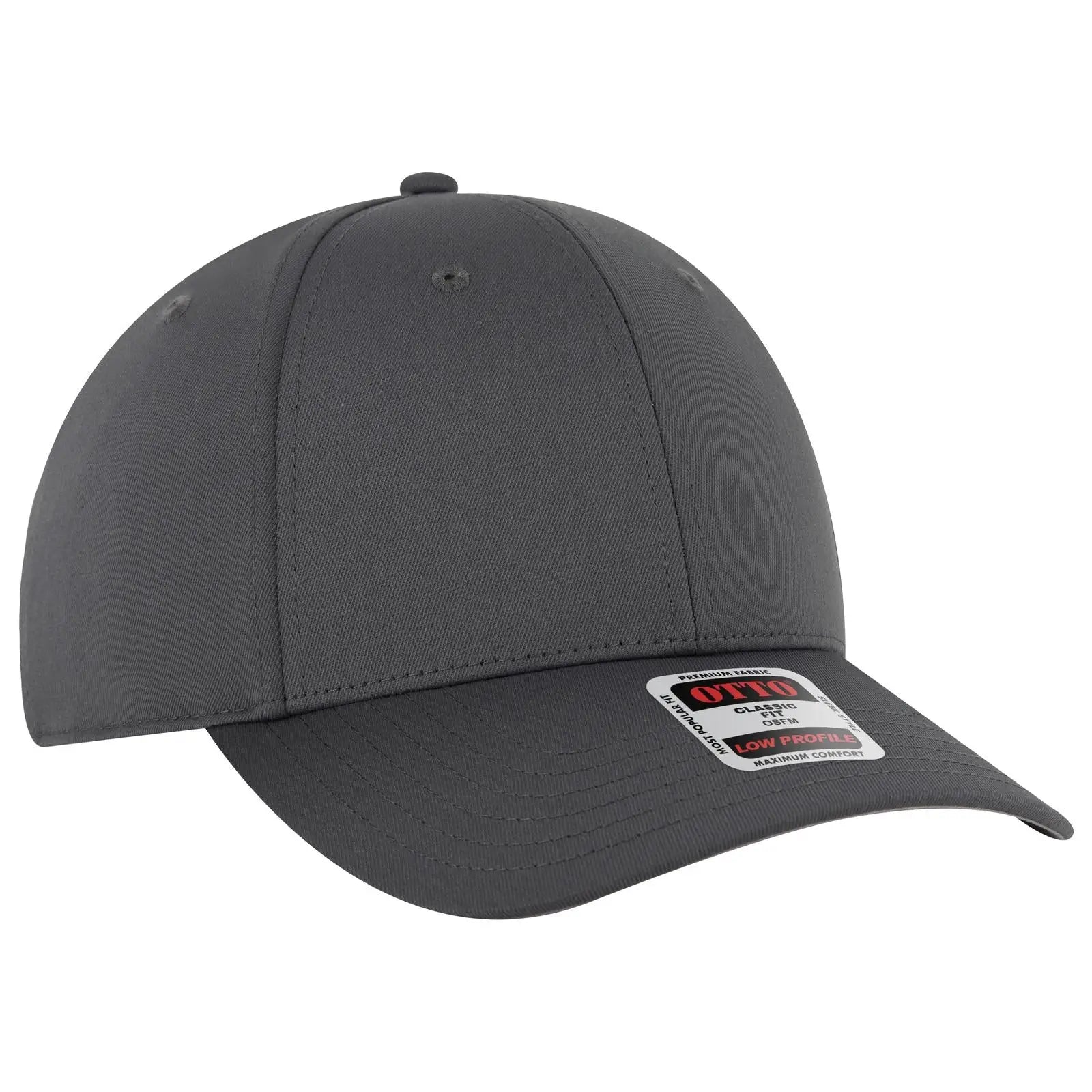 OTTO 19-3 6 Panel Low Profile Baseball Cap - Char. Gray - Char. Gray / 7 3/8’’ - 7 5/8’’