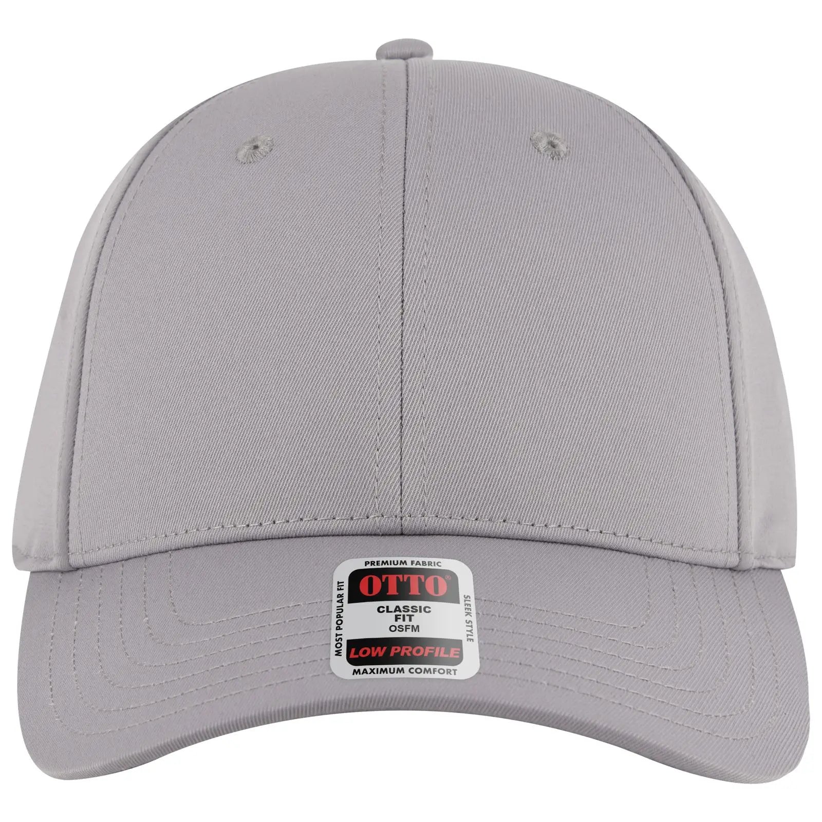 OTTO 19-3 6 Panel Low Profile Baseball Cap - Gray - Gray / 7 3/8’’ - 7 5/8’’
