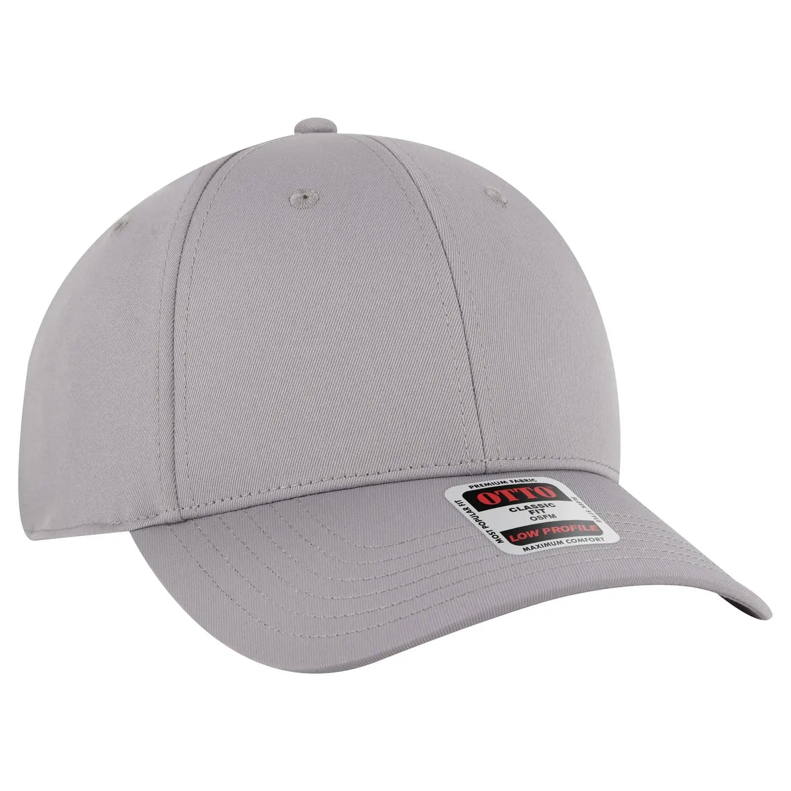 OTTO 19-3 6 Panel Low Profile Baseball Cap - Gray - Gray / 7 3/8’’ - 7 5/8’’