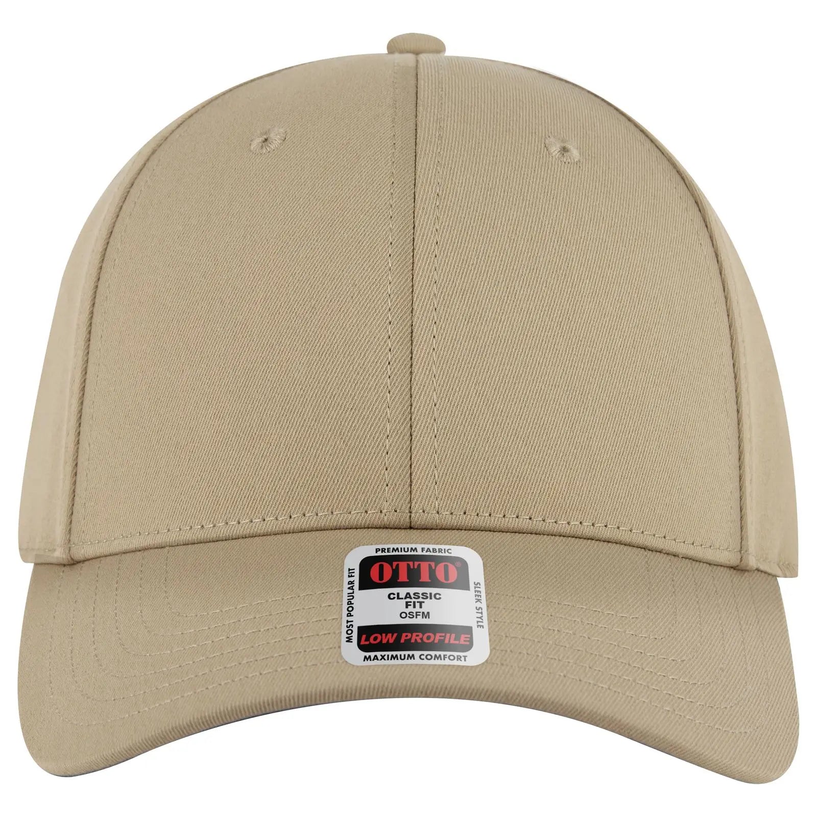 OTTO 19-3 6 Panel Low Profile Baseball Cap - Khaki - Khaki / 7 3/8’’ - 7 5/8’’