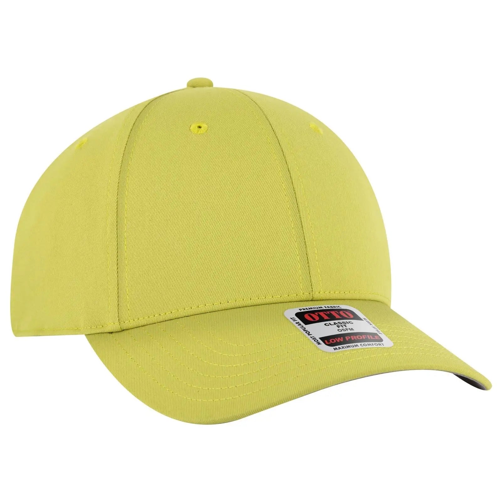 OTTO 19-3 6 Panel Low Profile Baseball Cap - Mstrd. Grn - Mstrd. Grn / 7 3/8’’ - 7 5/8’’