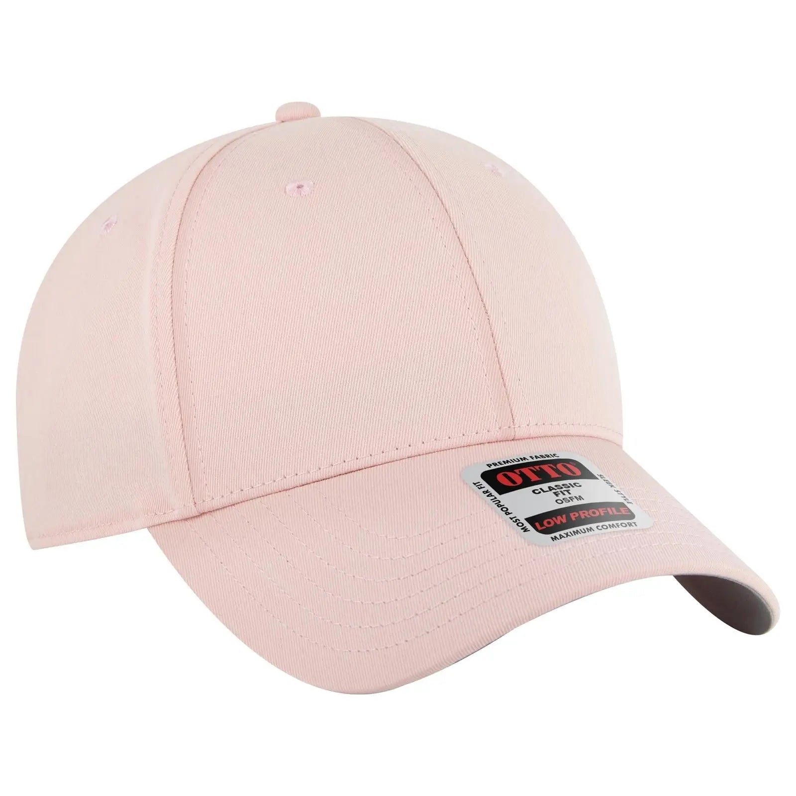 OTTO 19-3 6 Panel Low Profile Baseball Cap - Pink - Pink / 7 3/8’’ - 7 5/8’’