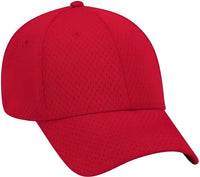 OTTO 19-366 Polyester Pro Mesh Gray Undervisor Low Profile Pro Style Structured Firm Front Panel Cap - Red - Red