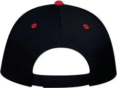 OTTO 19-366 Polyester Pro Mesh Gray Undervisor Low Profile Pro Style Structured Firm Front Panel Cap - Red Black - Red