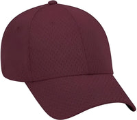 OTTO 19-366 Polyester Pro Mesh Gray Undervisor Low Profile Pro Style Structured Firm Front Panel Cap - Maroon - Maroon