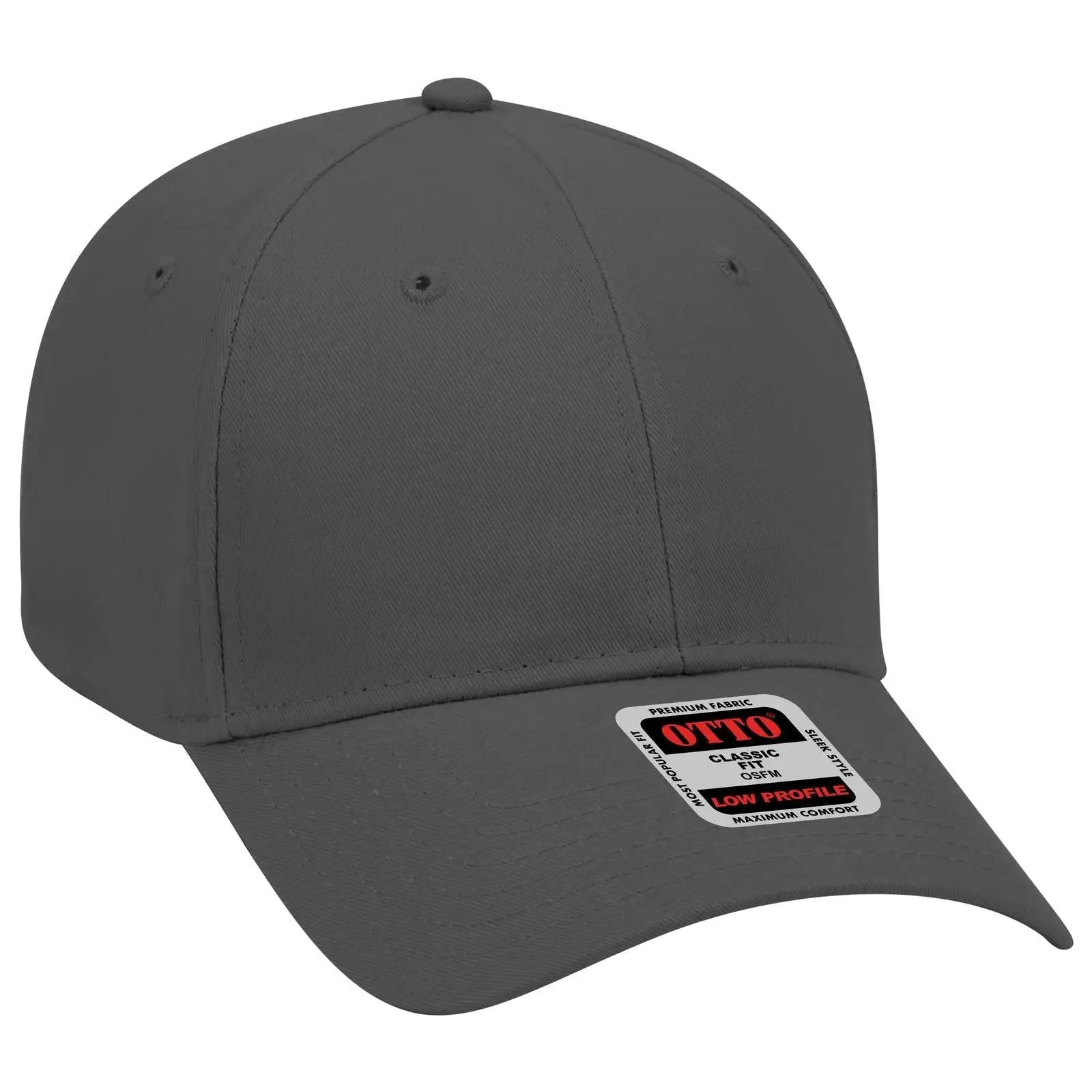 OTTO 19-503 6 Panel Low Profile Baseball Cap - Char. Gray - Char. Gray / 6 1/2’’ - 7 5/8’’