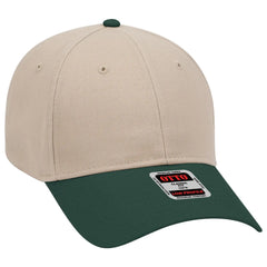 OTTO 19-503 6 Panel Low Profile Baseball Cap - Dk.Grn/Kha - Dk.Grn/Kha / 6 1/2’’ - 7 5/8’’