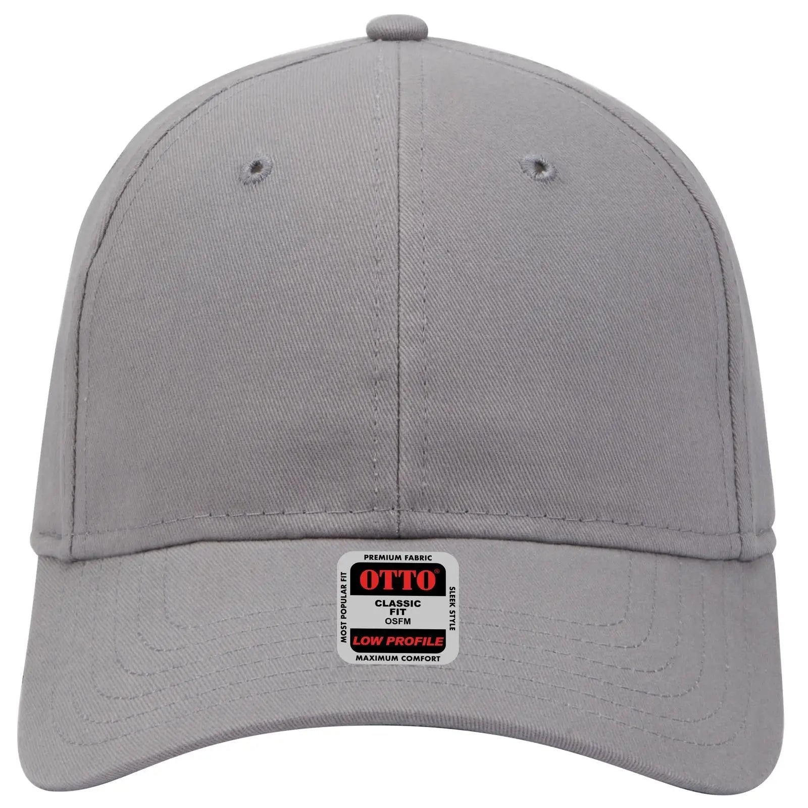 OTTO 19-503 6 Panel Low Profile Baseball Cap - Gray
