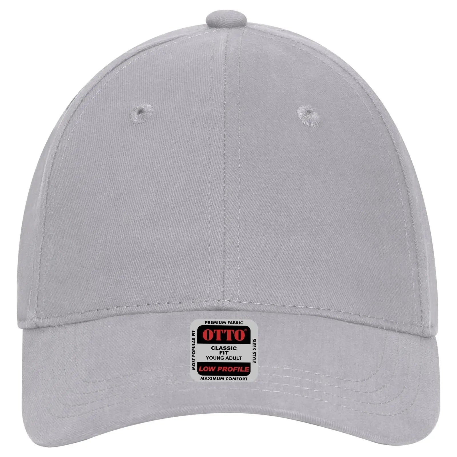 OTTO 19-503 6 Panel Low Profile Baseball Cap - Gray