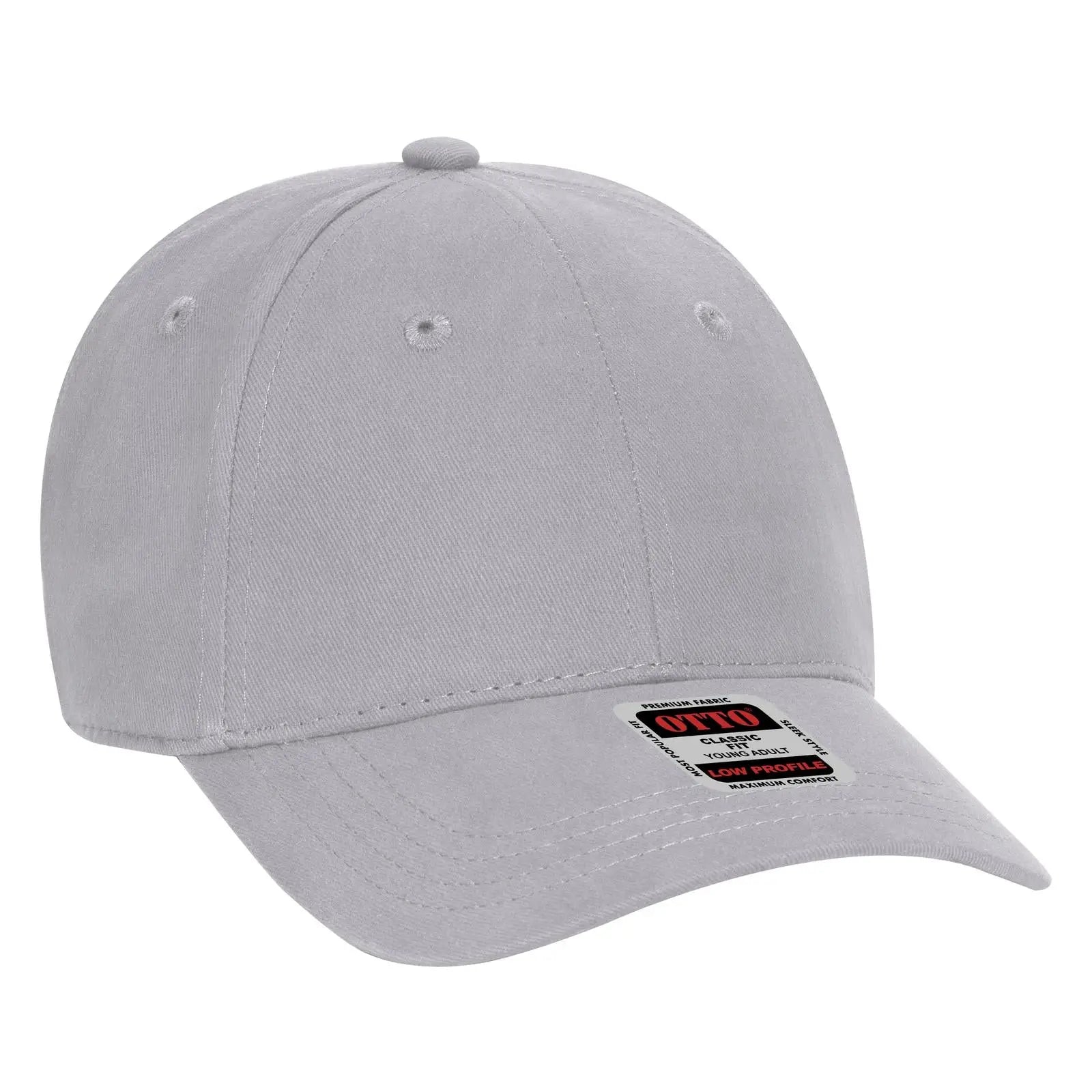 OTTO 19-503 6 Panel Low Profile Baseball Cap - Gray