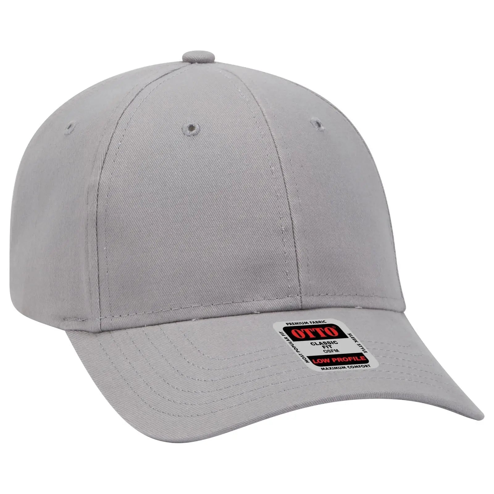 OTTO 19-503 6 Panel Low Profile Baseball Cap - Gray