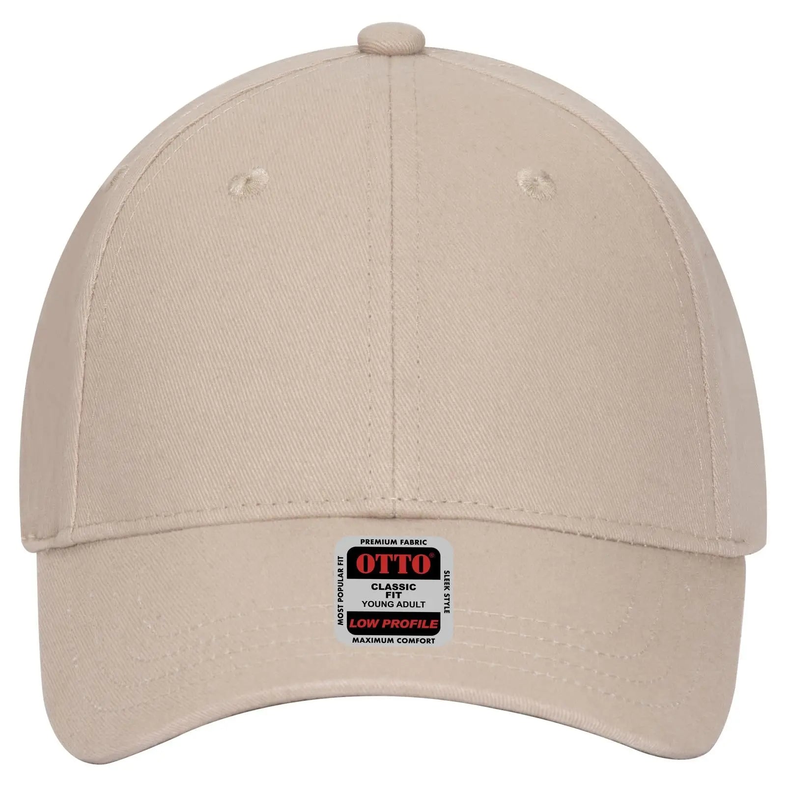 OTTO 19-503 6 Panel Low Profile Baseball Cap - Khaki