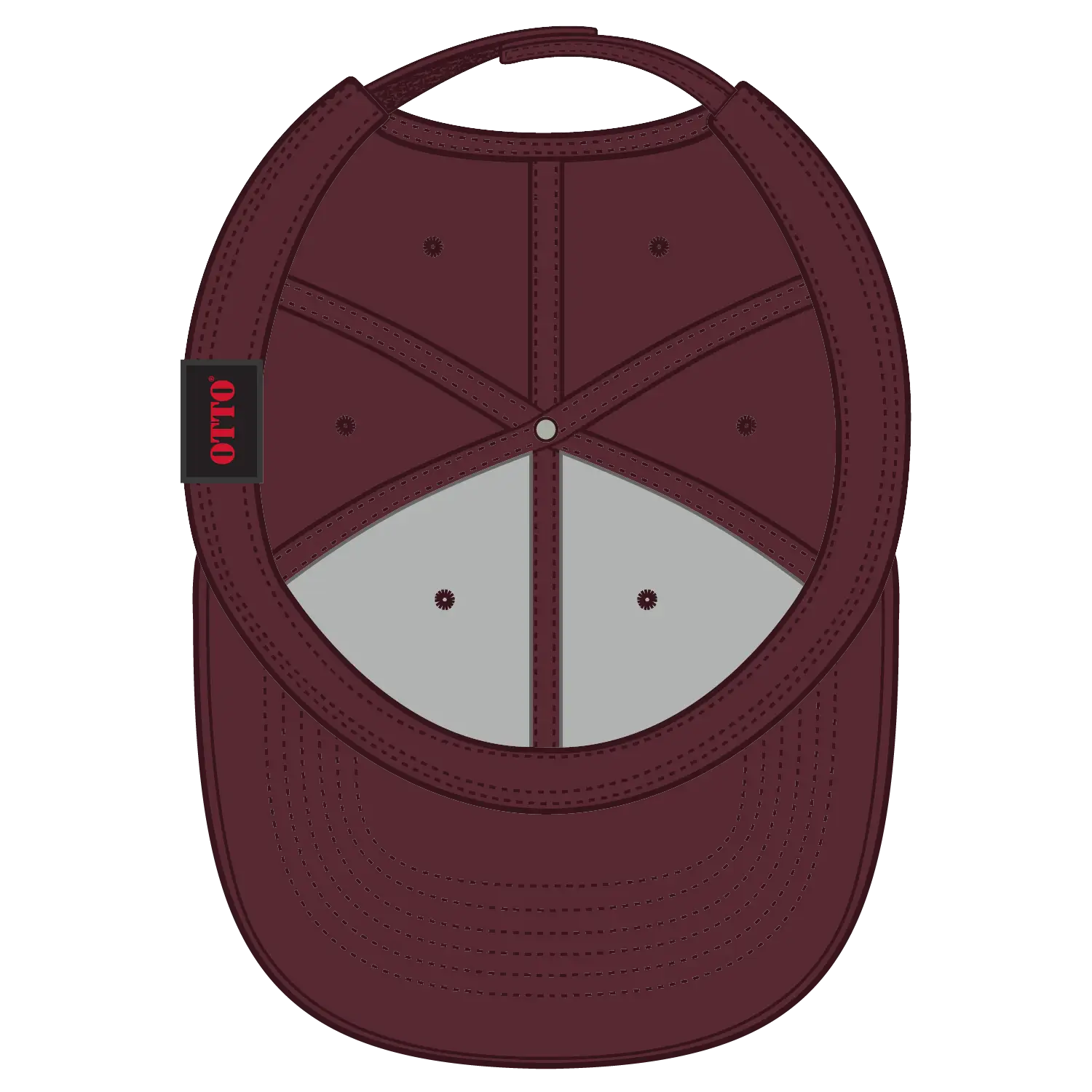 OTTO 19-503 6 Panel Low Profile Baseball Cap - Maroon