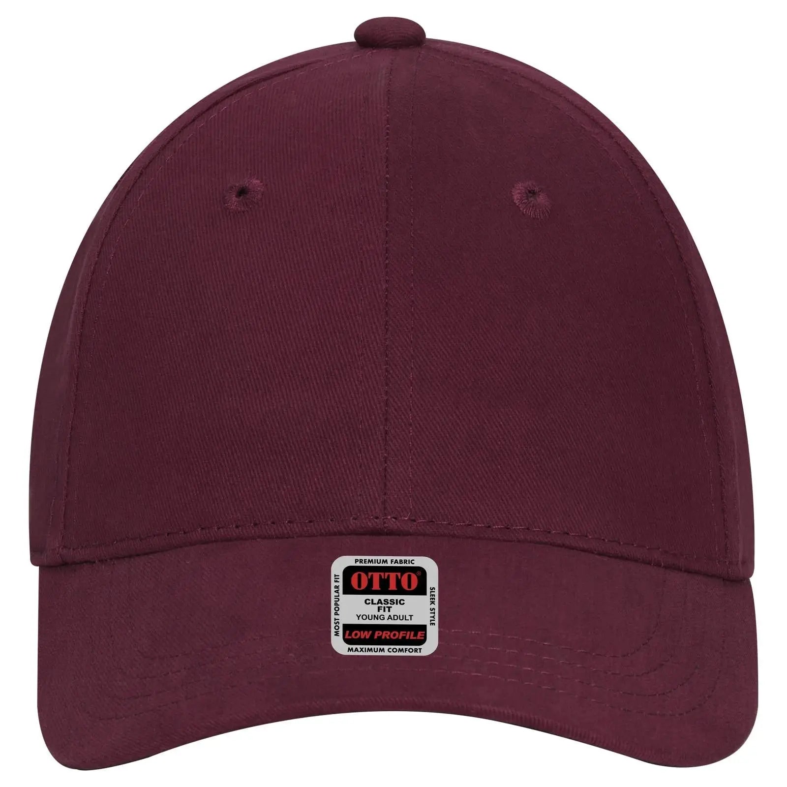 OTTO 19-503 6 Panel Low Profile Baseball Cap - Maroon