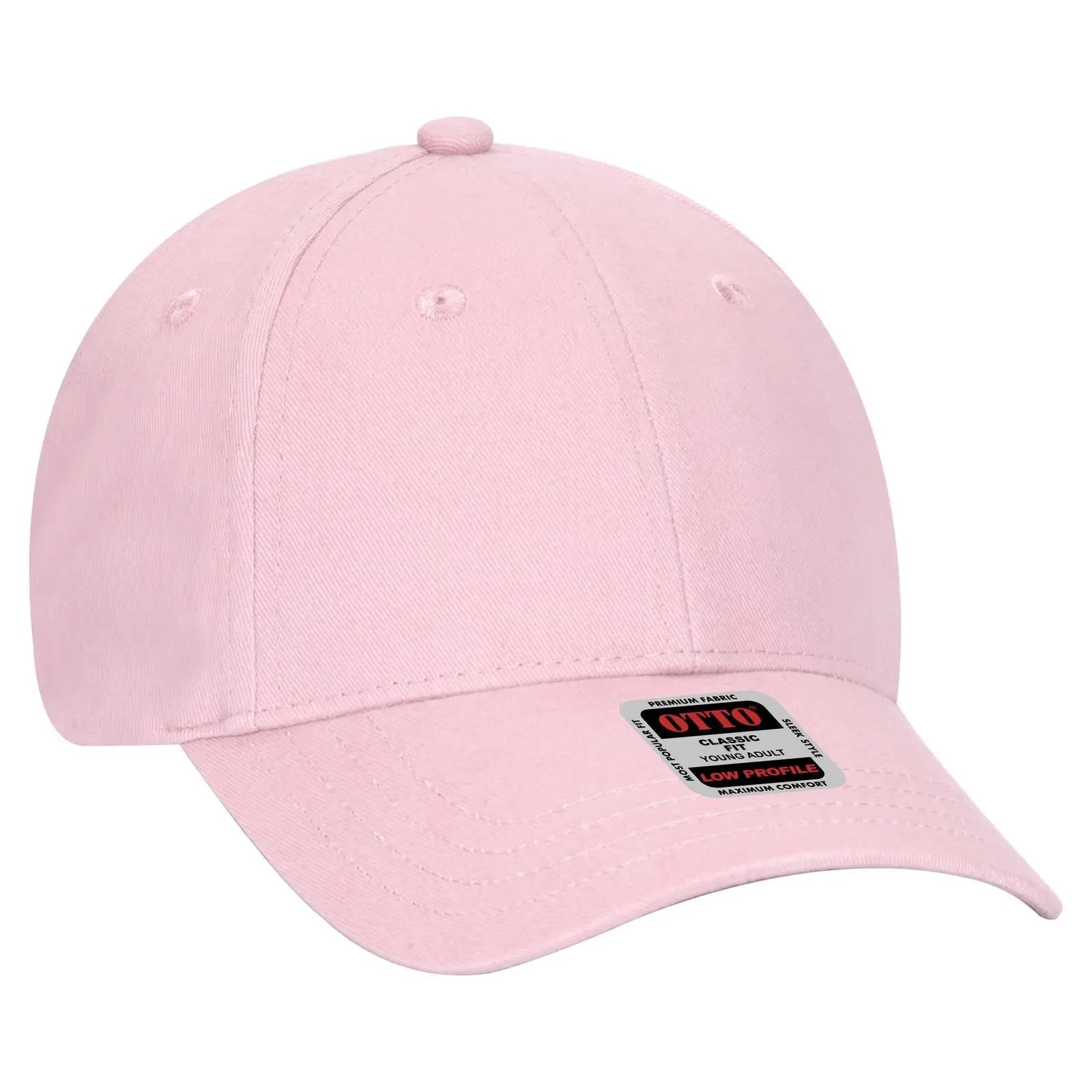 OTTO 19-503 6 Panel Low Profile Baseball Cap - Pink