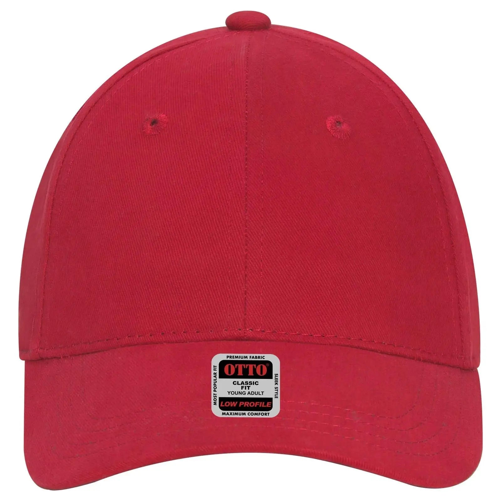 OTTO 19-503 6 Panel Low Profile Baseball Cap - Red
