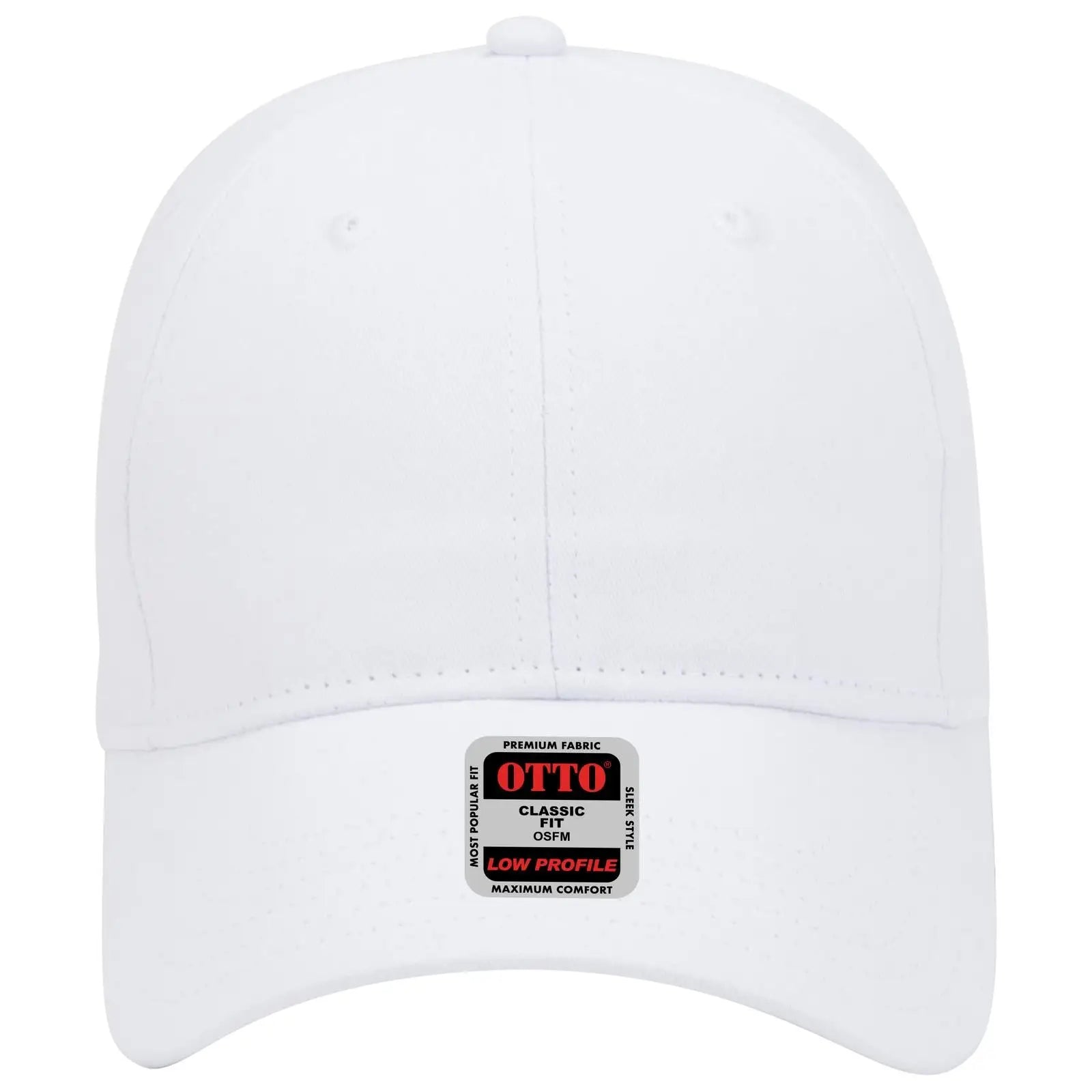 OTTO 19-503 6 Panel Low Profile Baseball Cap - White
