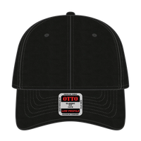OTTO 19-536 6 Panel Low Profile Baseball Cap - Black - Black / 6 1/2’’ - 7 5/8’’