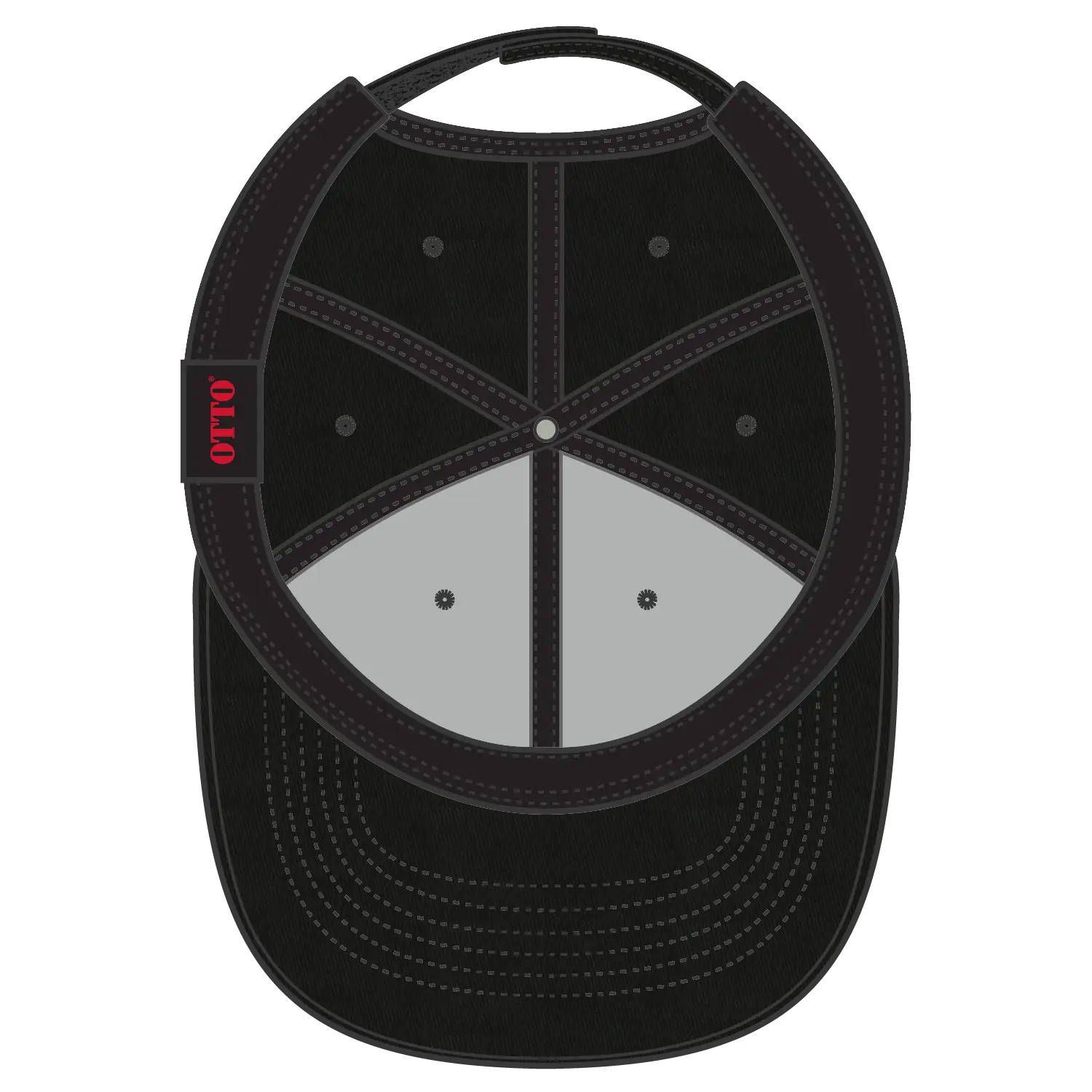 OTTO 19-536 6 Panel Low Profile Baseball Cap - Black - Black / 6 1/2’’ - 7 5/8’’