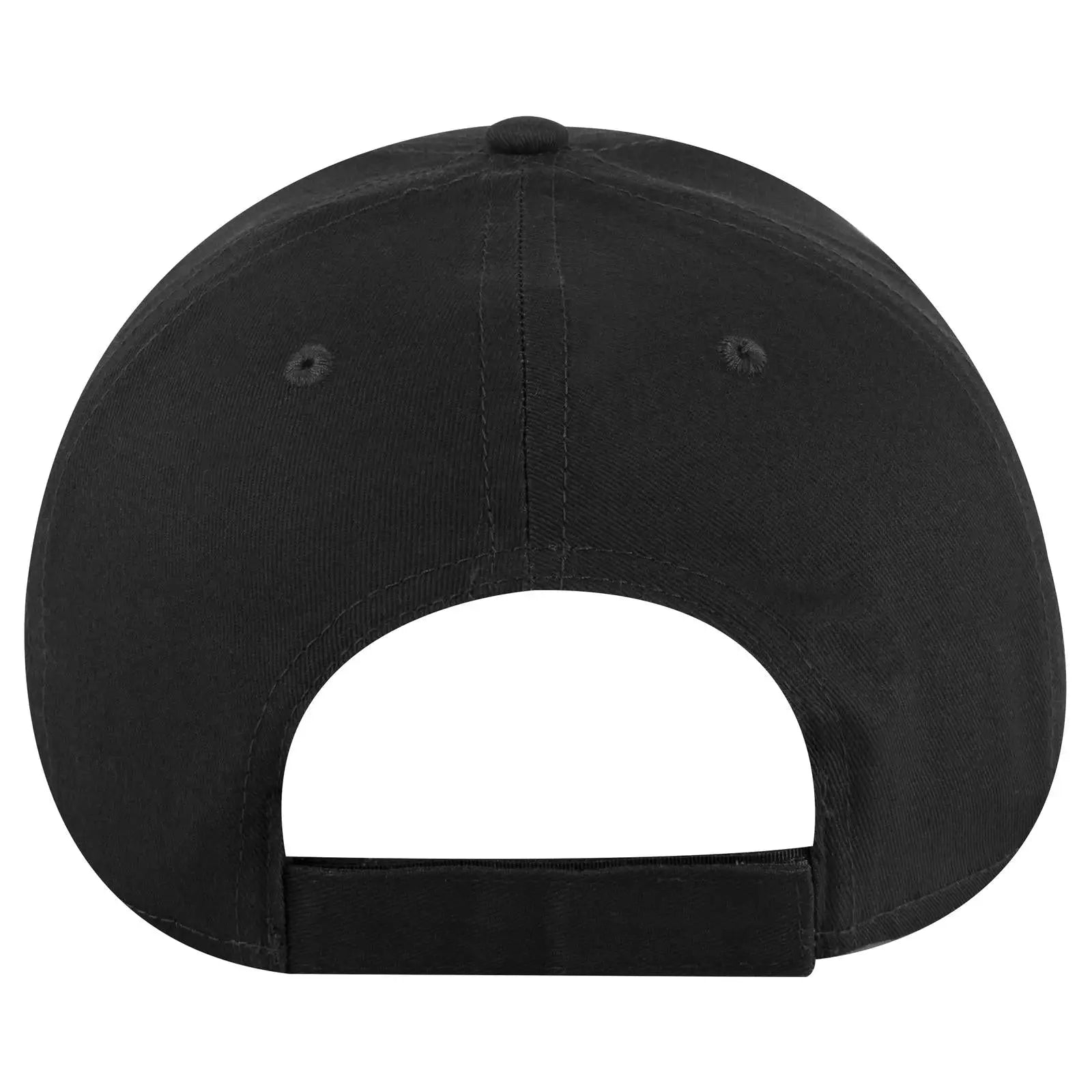 OTTO 19-536 6 Panel Low Profile Baseball Cap - Black - Black / 6 1/2’’ - 7 5/8’’