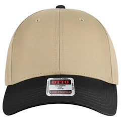 OTTO 19-536 6 Panel Low Profile Baseball Cap - Blk/Kha/Kha - Blk/Kha/Kha / 6 1/2’’ - 7 5/8’’