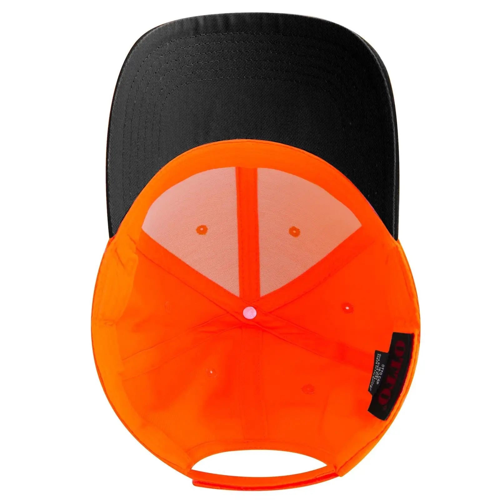 OTTO 19-536 6 Panel Low Profile Baseball Cap - Blk/Org/Org - Blk/Org/Org / 6 1/2’’ - 7 5/8’’