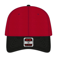 OTTO 19-536 6 Panel Low Profile Baseball Cap - Blk/Red/Red - Blk/Red/Red / 6 1/2’’ - 7 5/8’’