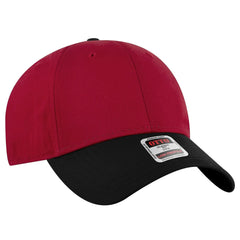 OTTO 19-536 6 Panel Low Profile Baseball Cap - Blk/Red/Red - Blk/Red/Red / 6 1/2’’ - 7 5/8’’