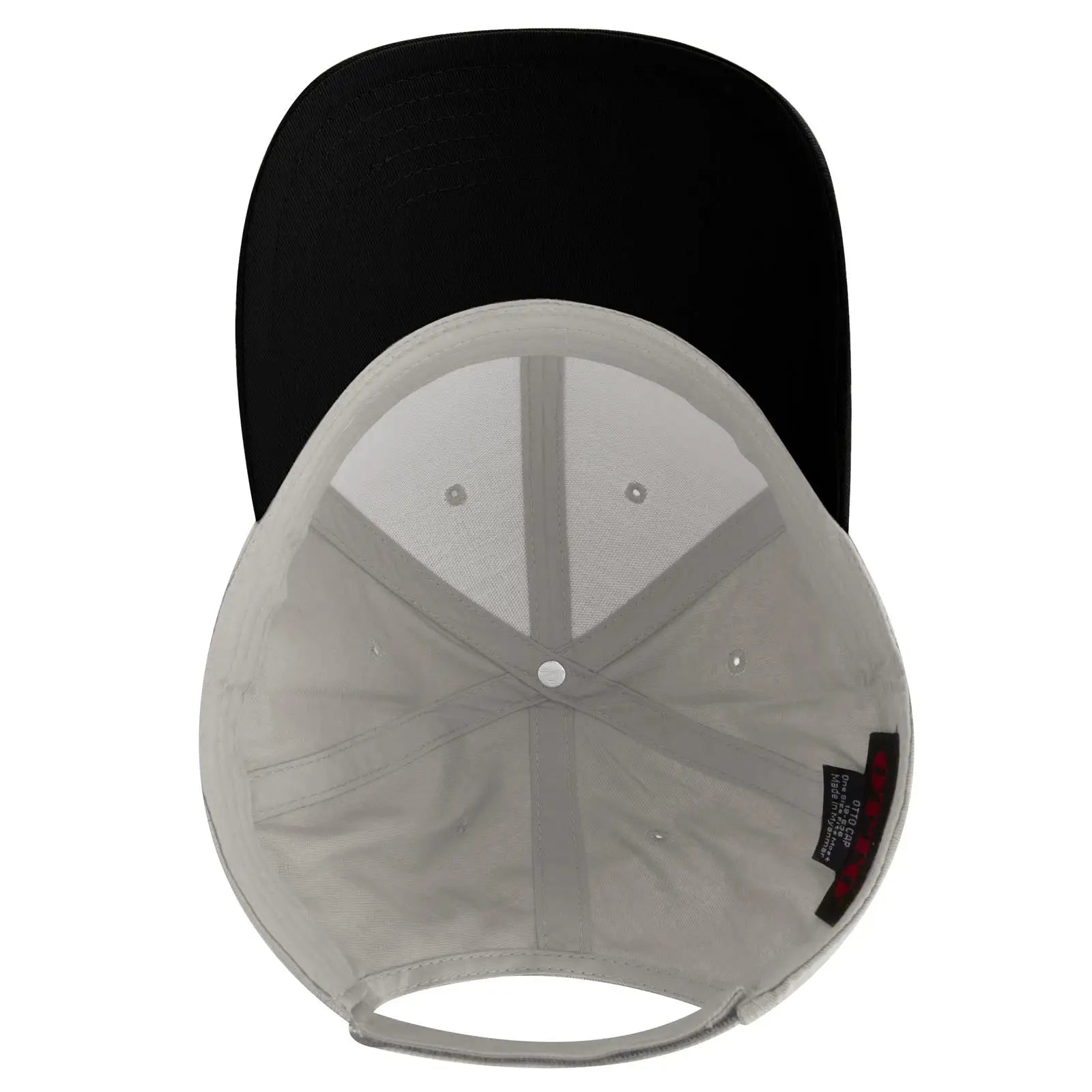 OTTO 19-536 6 Panel Low Profile Baseball Cap - Blk/Wht/Wht - Blk/Wht/Wht / 6 1/2’’ - 7 5/8’’