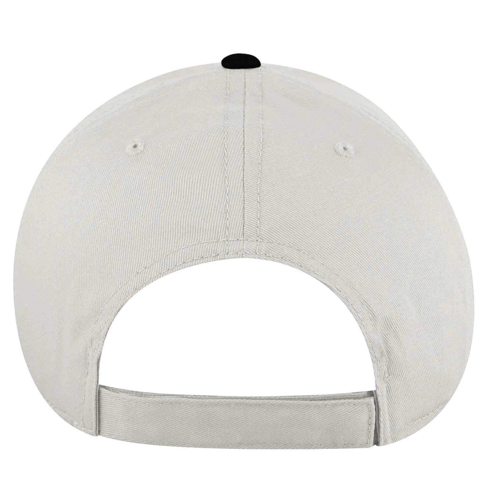 OTTO 19-536 6 Panel Low Profile Baseball Cap - Blk/Wht/Wht - Blk/Wht/Wht / 6 1/2’’ - 7 5/8’’