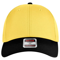 OTTO 19-536 6 Panel Low Profile Baseball Cap - Blk/Yel/Yel - Blk/Yel/Yel / 6 1/2’’ - 7 5/8’’