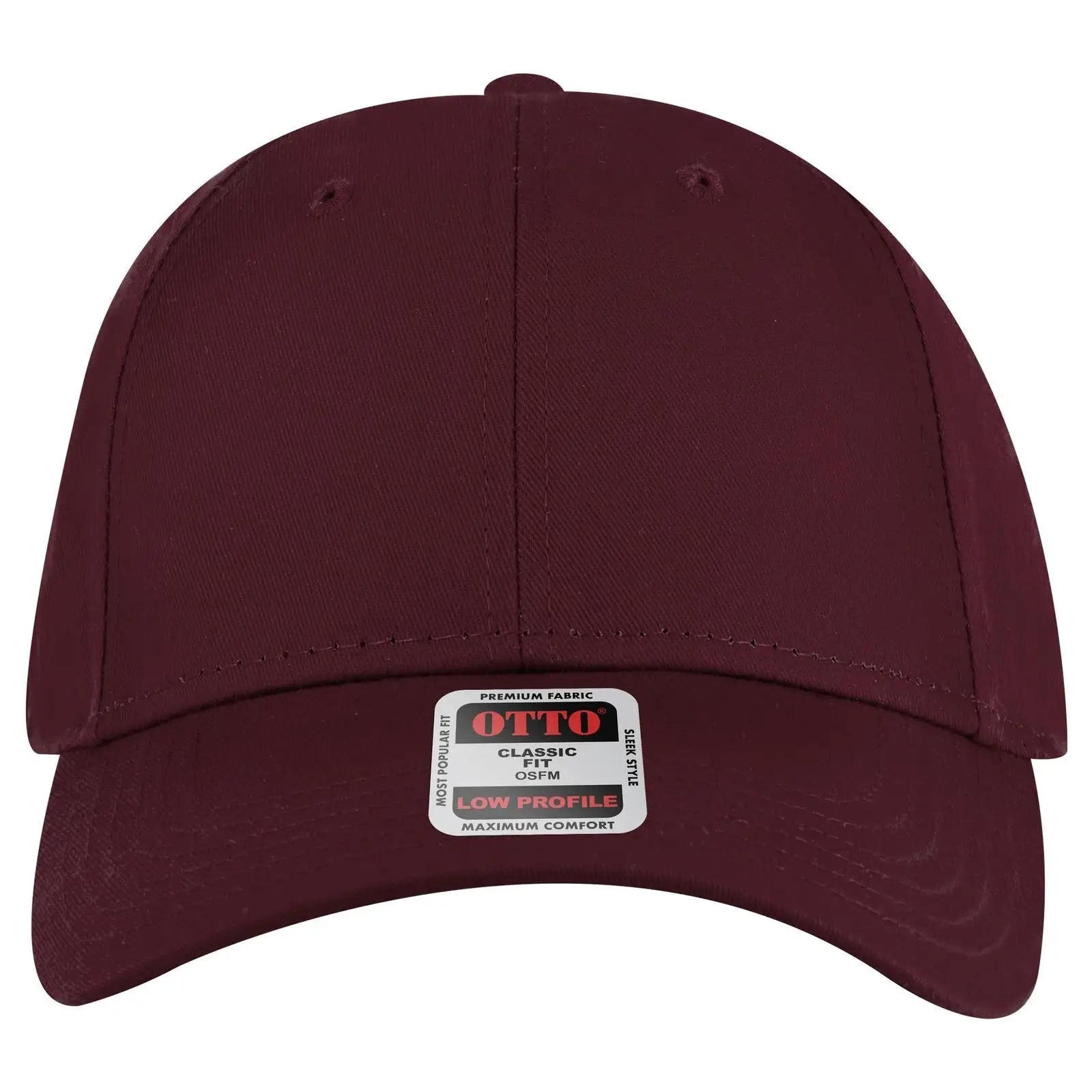 OTTO 19-536 6 Panel Low Profile Baseball Cap - Burg. Marn - Burg. Marn / 6 1/2’’ - 7 5/8’’