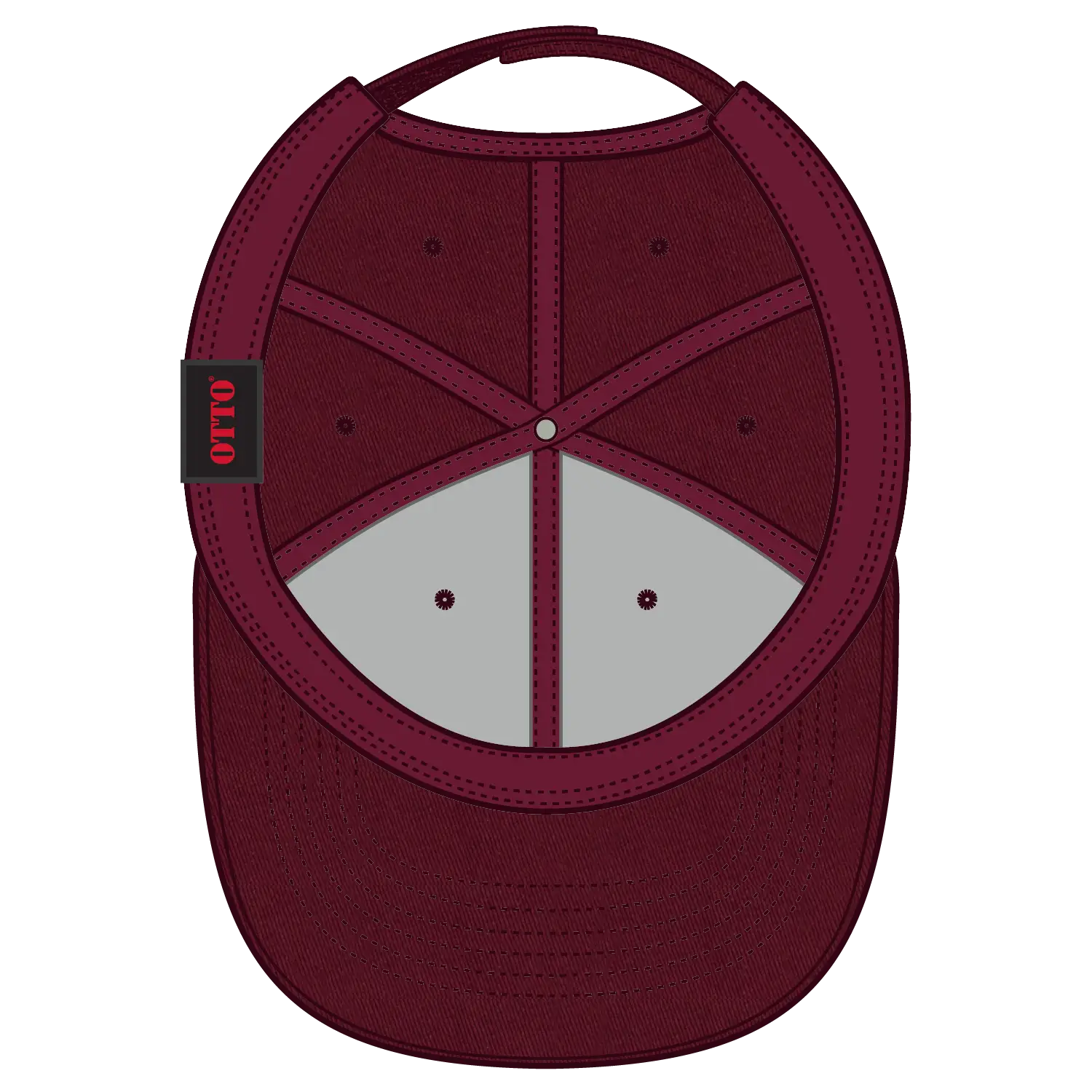 OTTO 19-536 6 Panel Low Profile Baseball Cap - Burg. Marn - Burg. Marn / 6 1/2’’ - 7 5/8’’