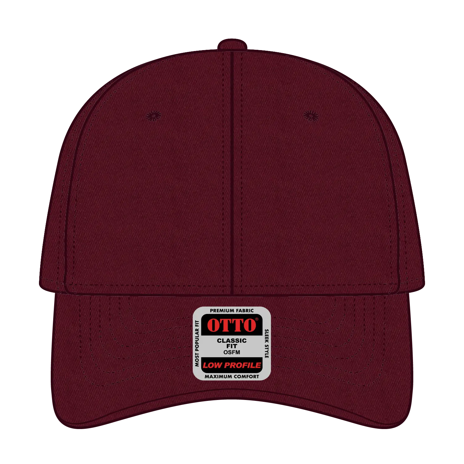 OTTO 19-536 6 Panel Low Profile Baseball Cap - Burg. Marn - Burg. Marn / 6 1/2’’ - 7 5/8’’