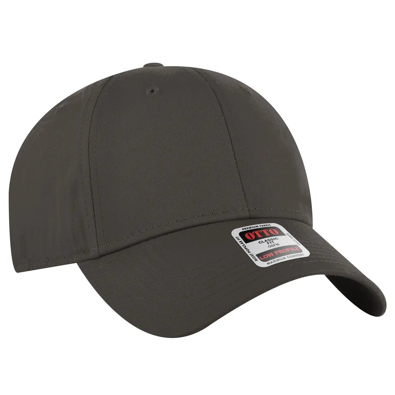OTTO 19-536 6 Panel Low Profile Baseball Cap - Char. Gray - Char. Gray / 6 1/2’’ - 7 5/8’’