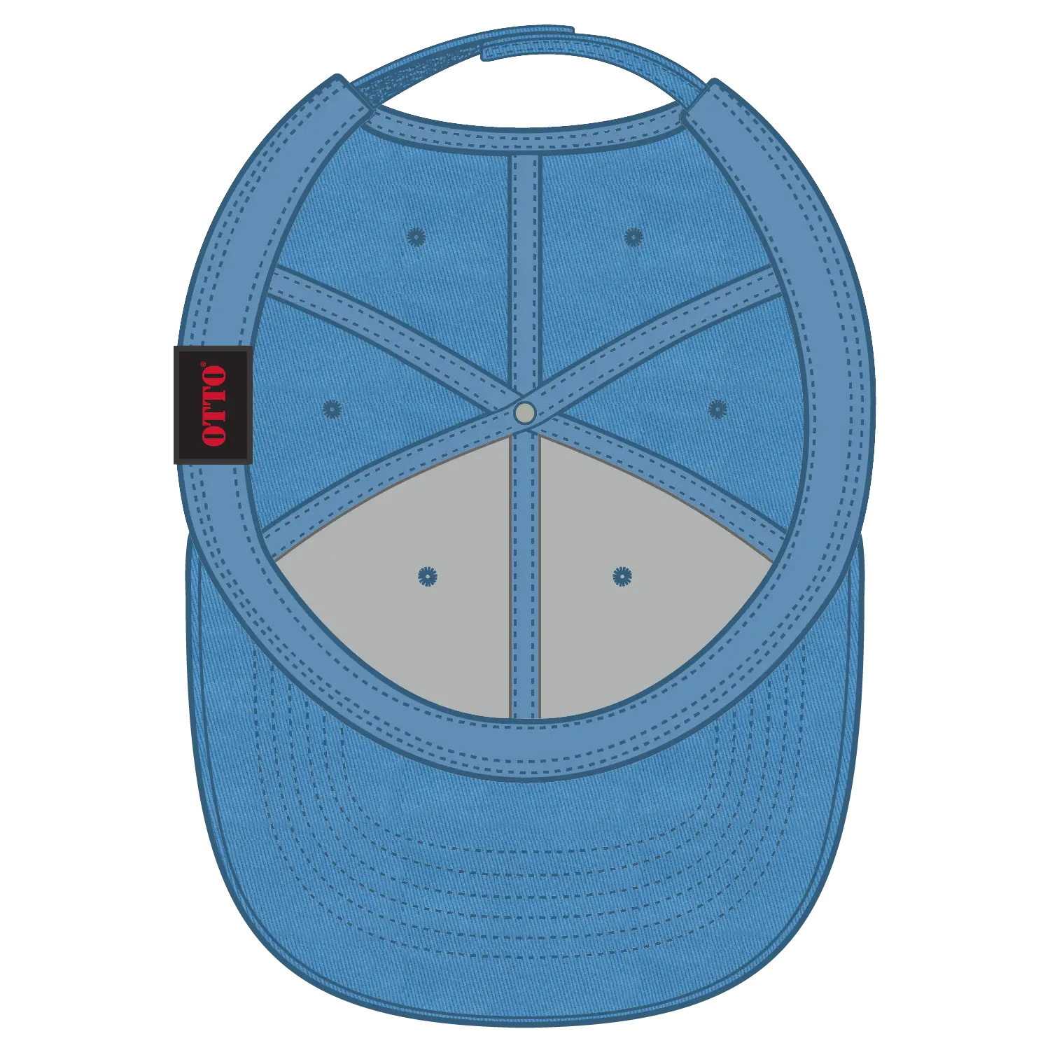 OTTO 19-536 6 Panel Low Profile Baseball Cap - Col. Blue - Col. Blue / 6 1/2’’ - 7 5/8’’