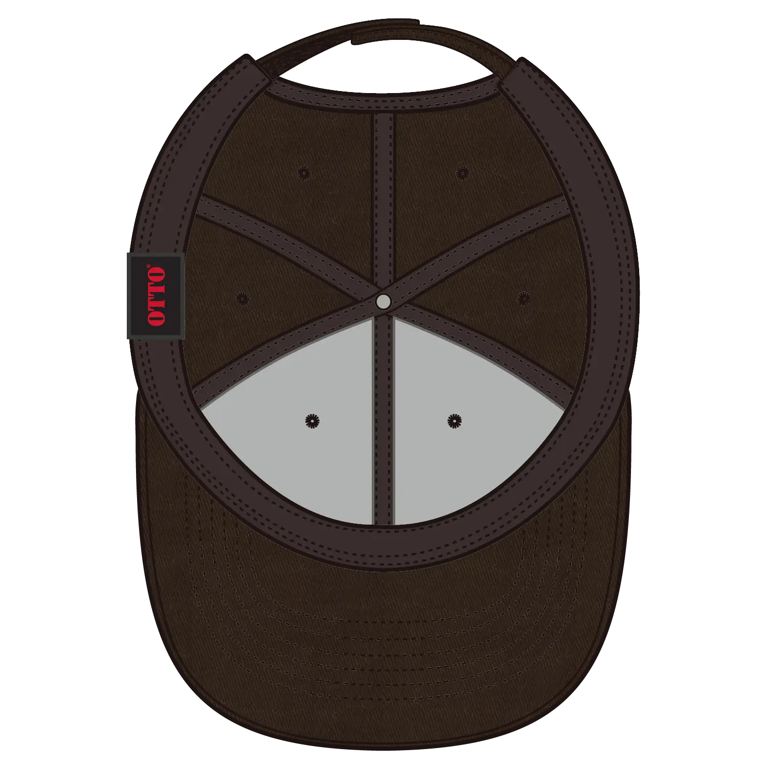 OTTO 19-536 6 Panel Low Profile Baseball Cap - Dk. Brown - Dk. Brown / 6 1/2’’ - 7 5/8’’