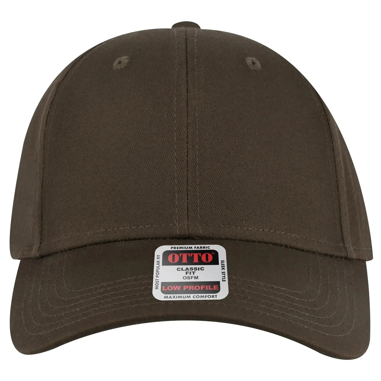 OTTO 19-536 6 Panel Low Profile Baseball Cap - Dk. Brown - Dk. Brown / 6 1/2’’ - 7 5/8’’