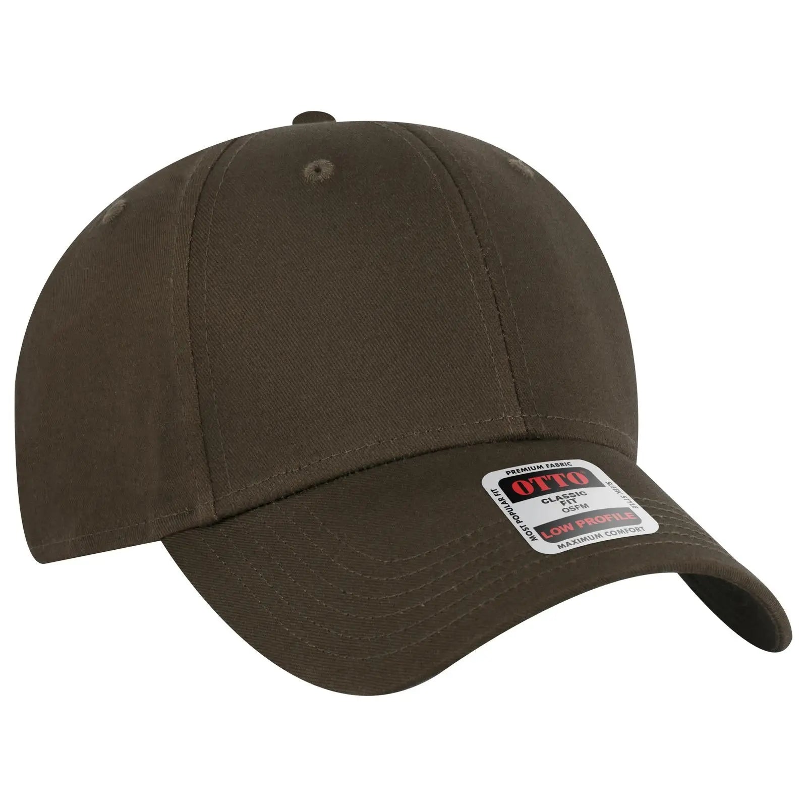 OTTO 19-536 6 Panel Low Profile Baseball Cap - Dk. Brown - Dk. Brown / 6 1/2’’ - 7 5/8’’