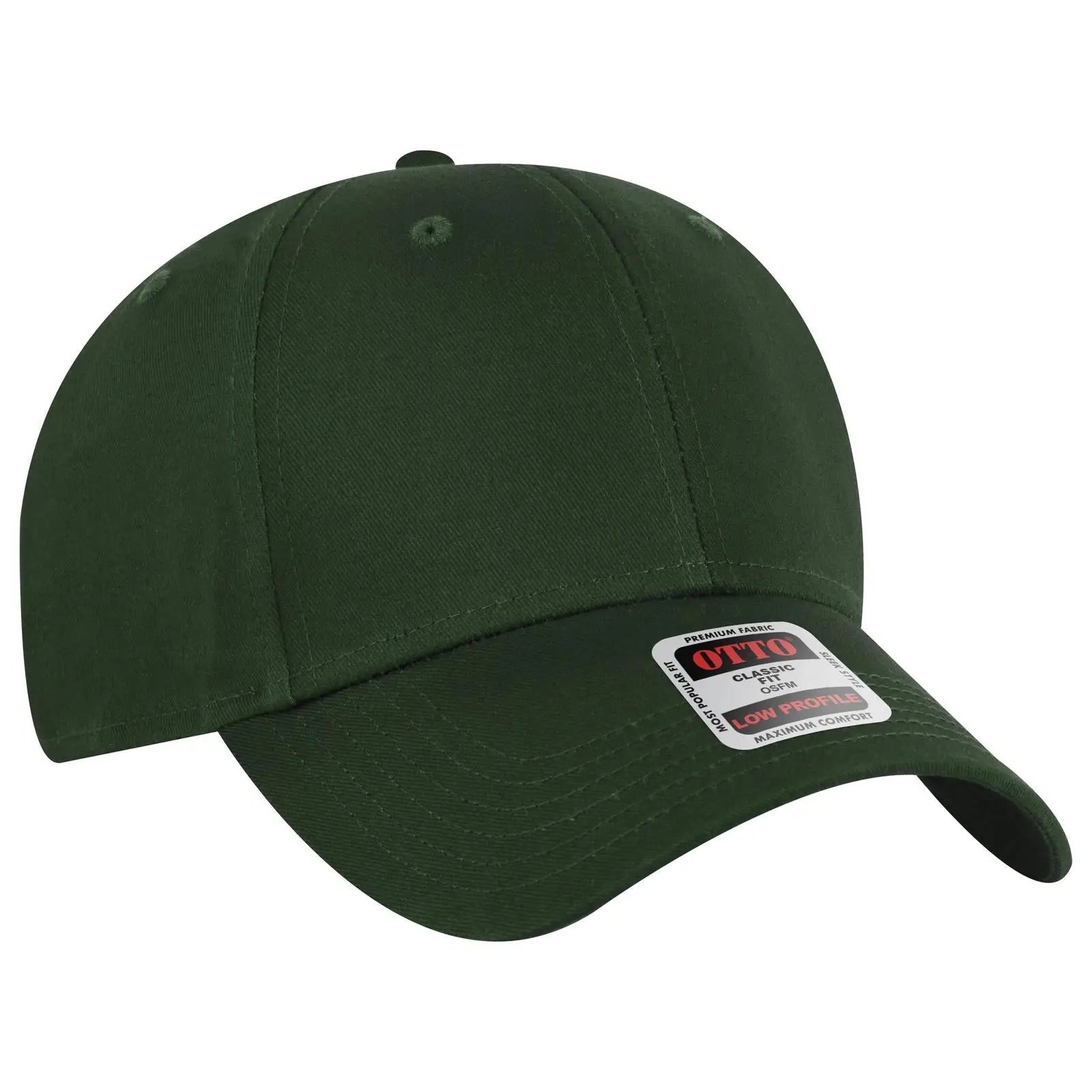 OTTO 19-536 6 Panel Low Profile Baseball Cap - Dk. Green - Dk. Green / 6 1/2’’ - 7 5/8’’