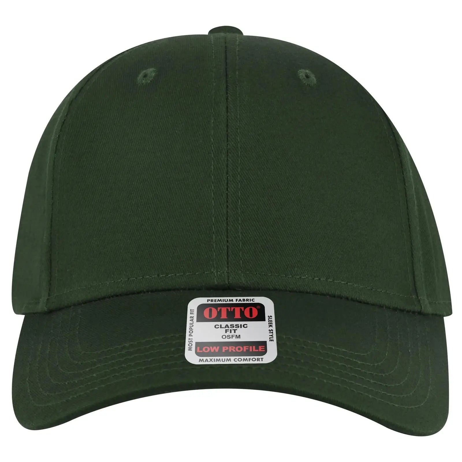 OTTO 19-536 6 Panel Low Profile Baseball Cap - Dk. Green - Dk. Green / 6 1/2’’ - 7 5/8’’