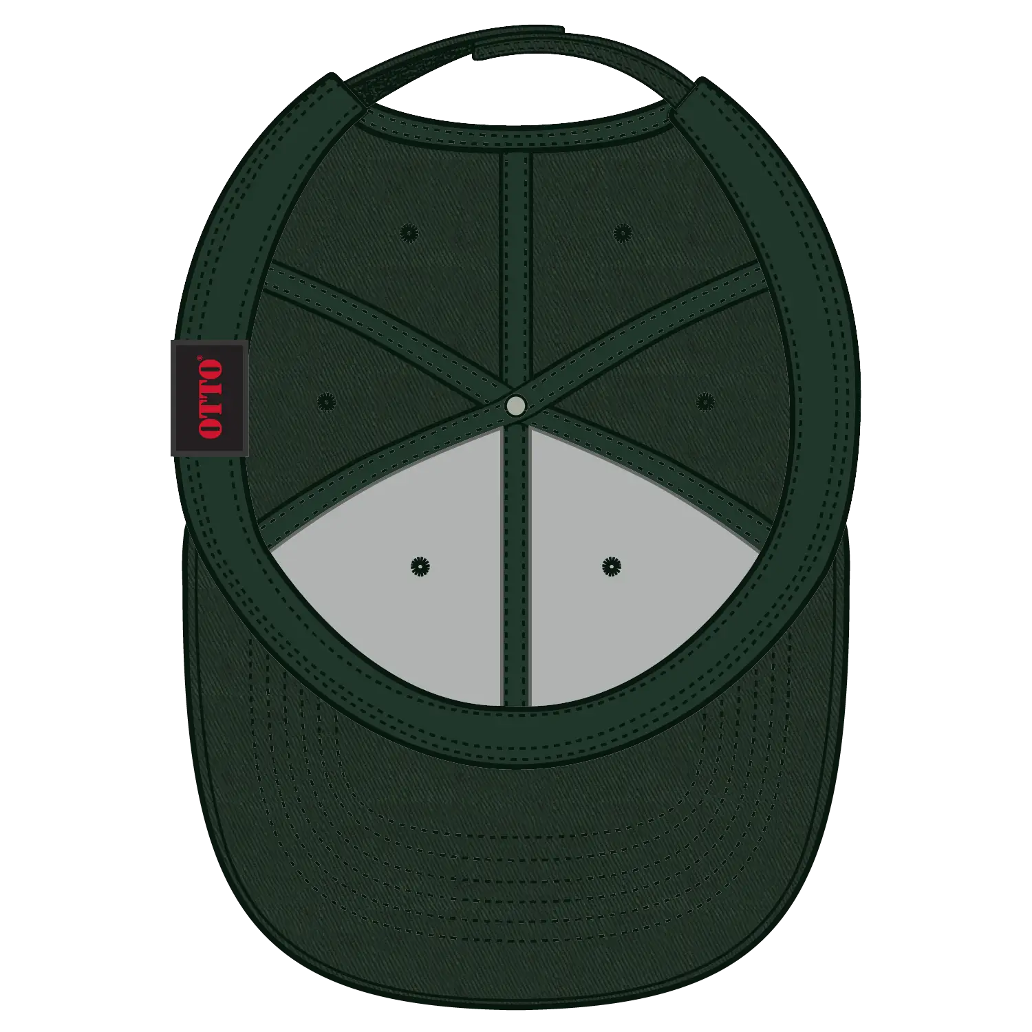 OTTO 19-536 6 Panel Low Profile Baseball Cap - Dk. Green - Dk. Green / 6 1/2’’ - 7 5/8’’